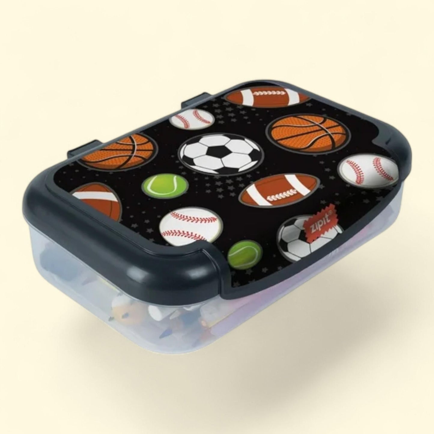 ZIPIT Pencil Box, Recycled Plastic, Kids, Elementary School, Sports — authentic US product shipped worldwide by Treatspree