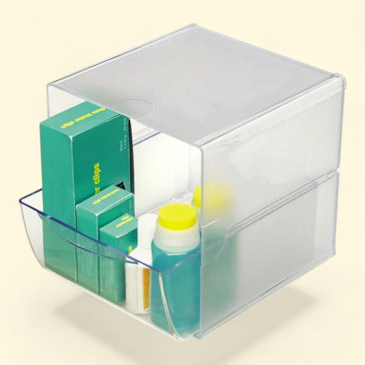 Deflect-o Desk Cube with Drawer, Clear, 7-1/8 x 6 x 6