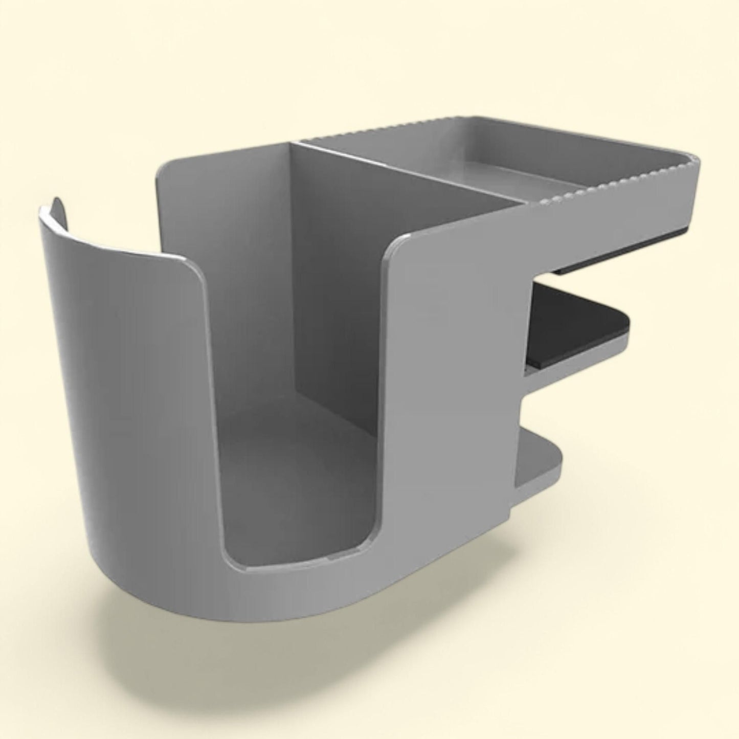Deflecto Cup Holder Organizer, Two Sections, Gray, 400000