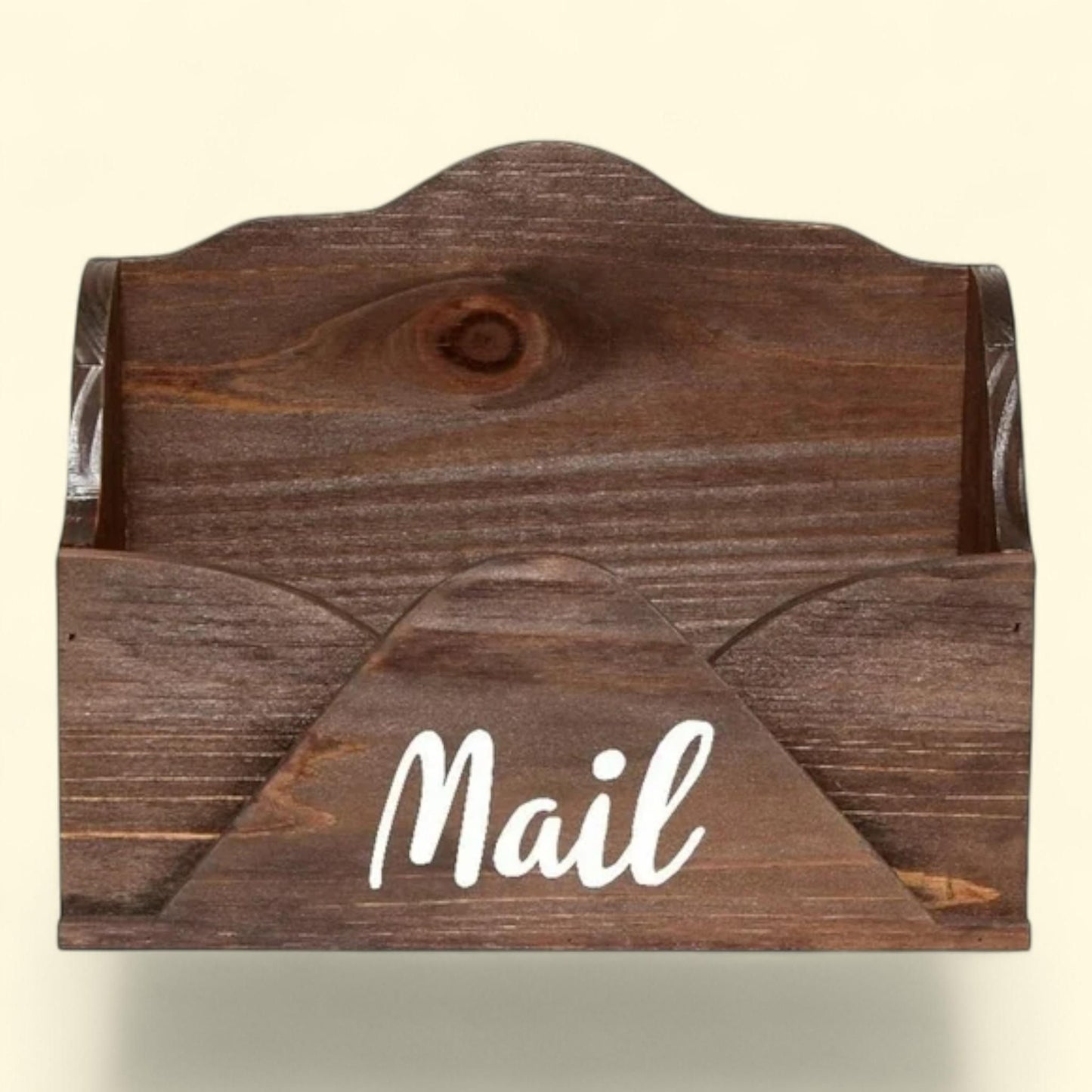 Homewood Farmhouse Envelope Shaped Desktop Letter Holder, Brown