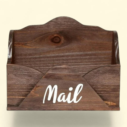 Homewood Farmhouse Envelope Shaped Desktop Letter Holder, Brown