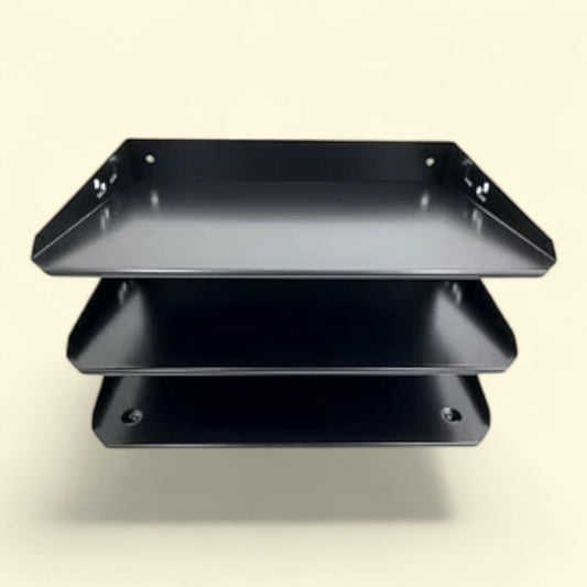 Huron File Organizer, 3-Compartment, Steel, Black, Size HASZ0159