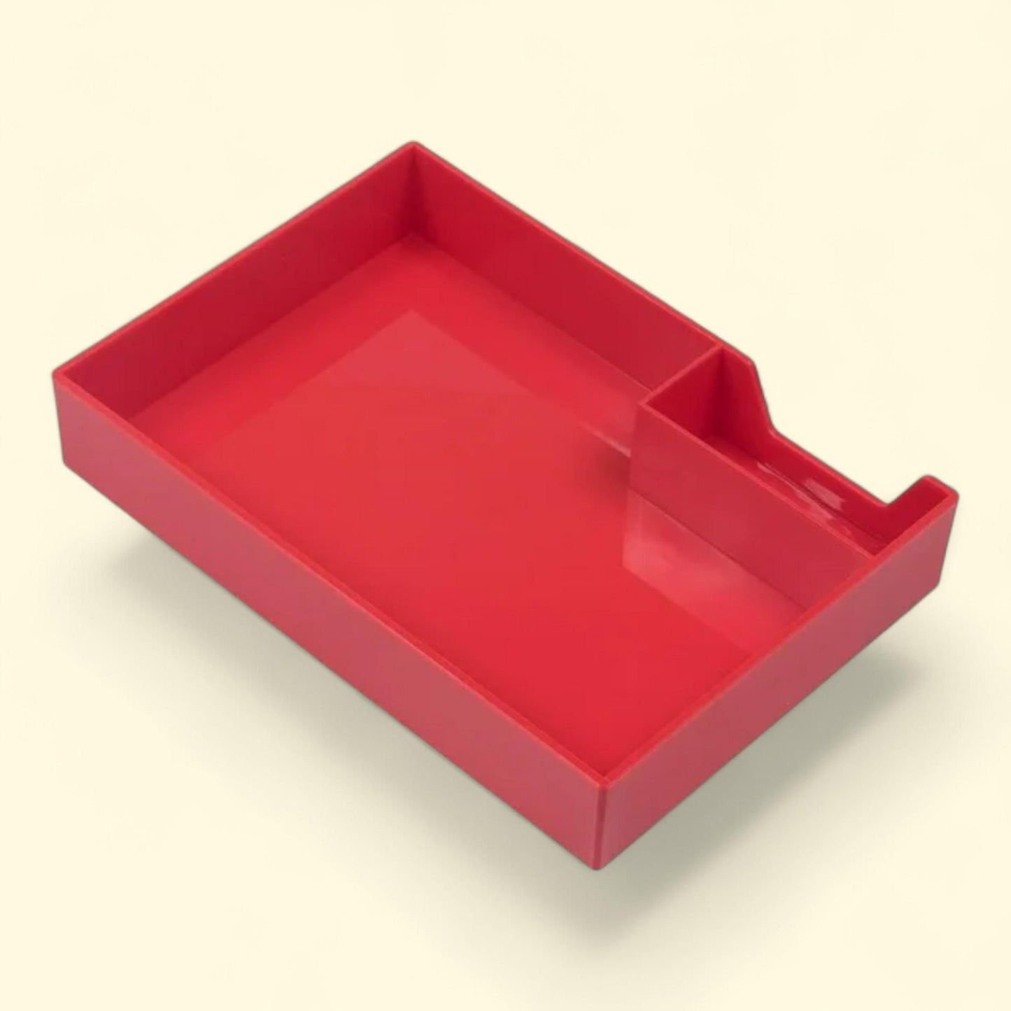 JAM Paper Half Desk Trays, Red, Top Tray, 1 Pack