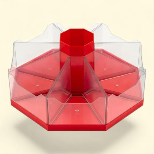 Junior Learning Classroom Caddie, Red - 360 Spinning Class & Desk Organizer, Holds 8 Removable Compartment Trays, Store Art & Writing Supplies