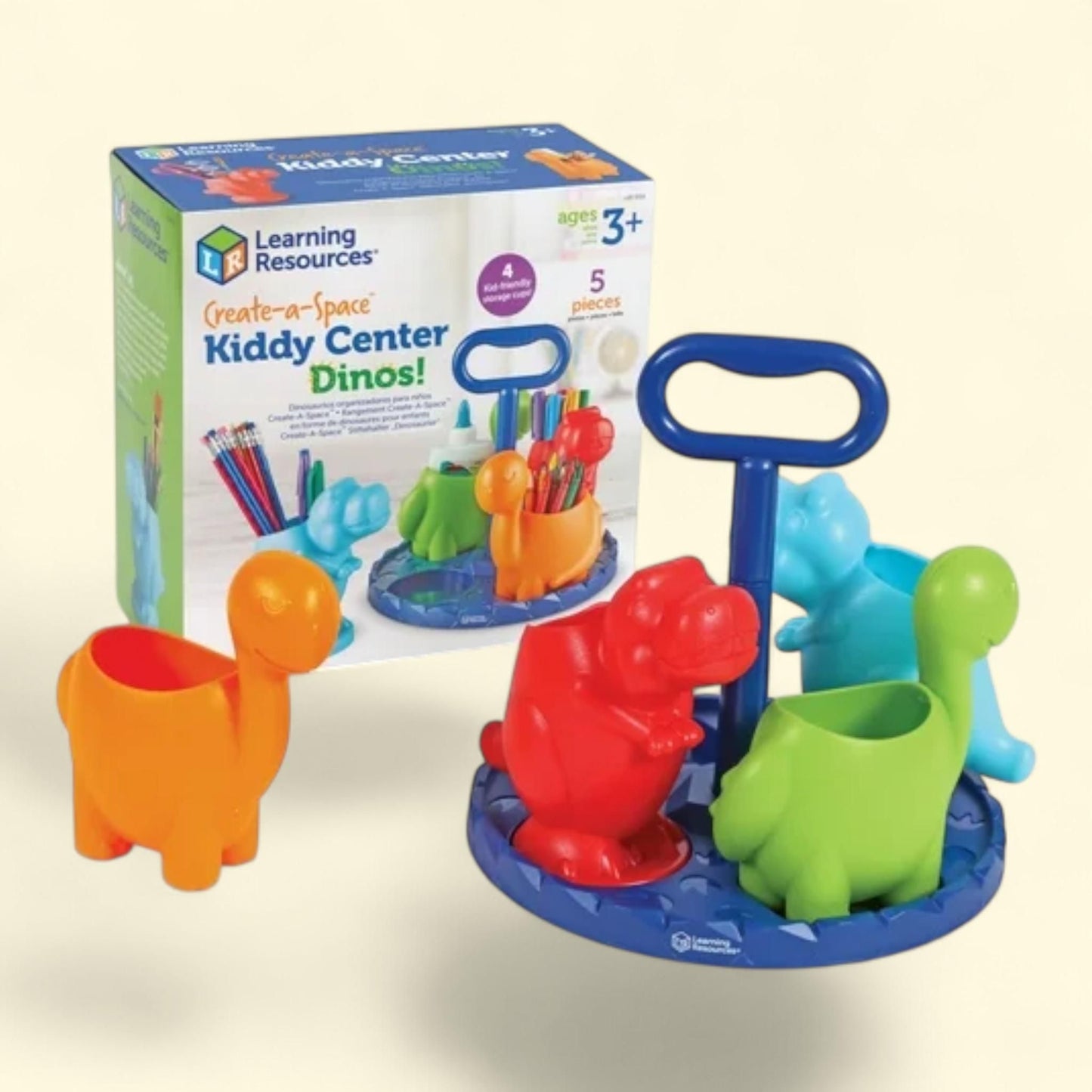 Learning Resources Create-a-Space Kiddy Center Dinos, Craft and Art Organizer, Ideal for Classroom and Teacher Supplies