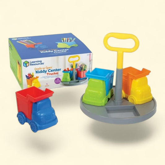 Learning Resources Create-a-Space Kiddy Center Trucks, 5 Pieces, Age 3+