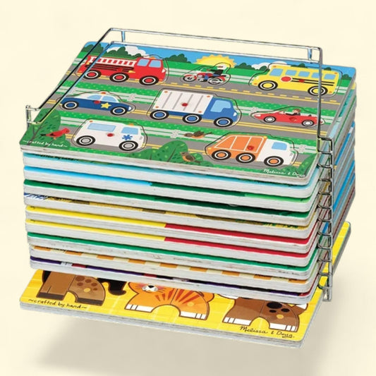 Melissa & Doug Puzzle Storage Rack, Holds 12 Puzzles