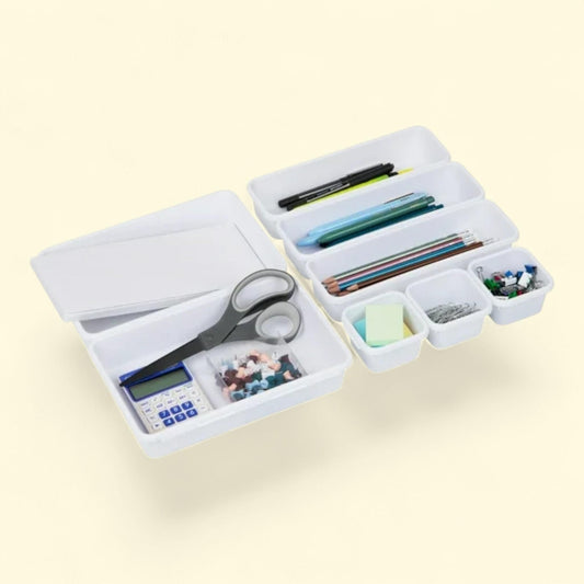 Mind Reader Drawer Organizer, 8-Pc, White