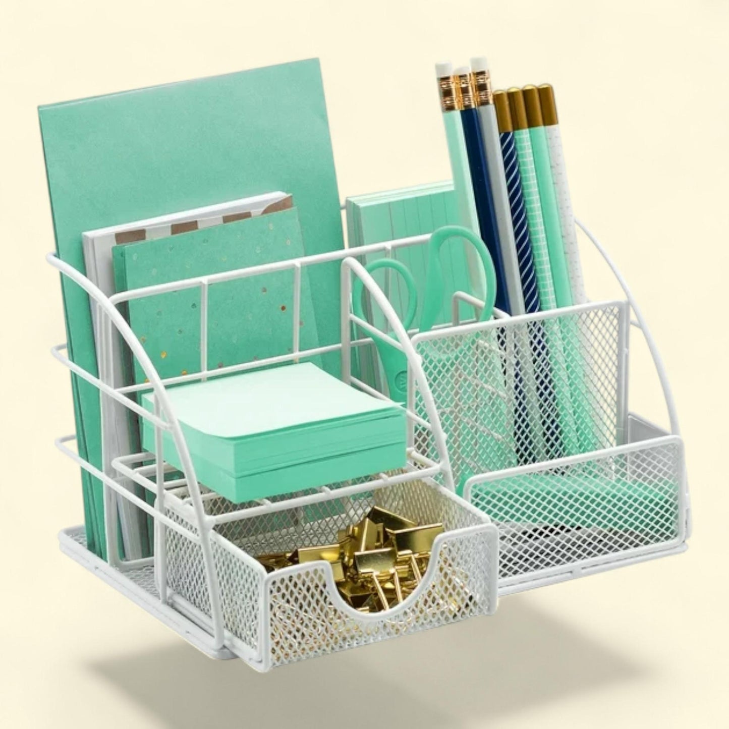 Sorbus Desk Organizer, Stylish Mesh Caddy, White