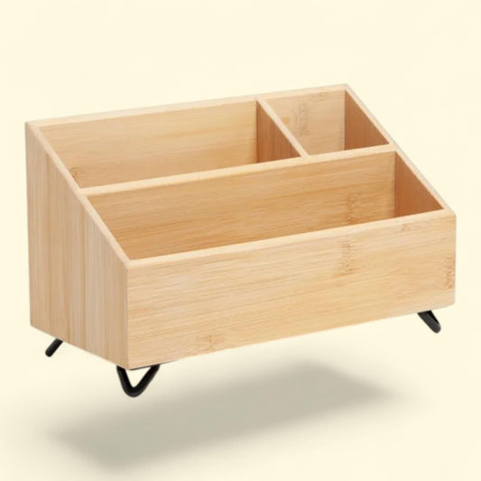 UBrands Desktop Organizer, Bamboo, 10 x 4.8 x 6 in.