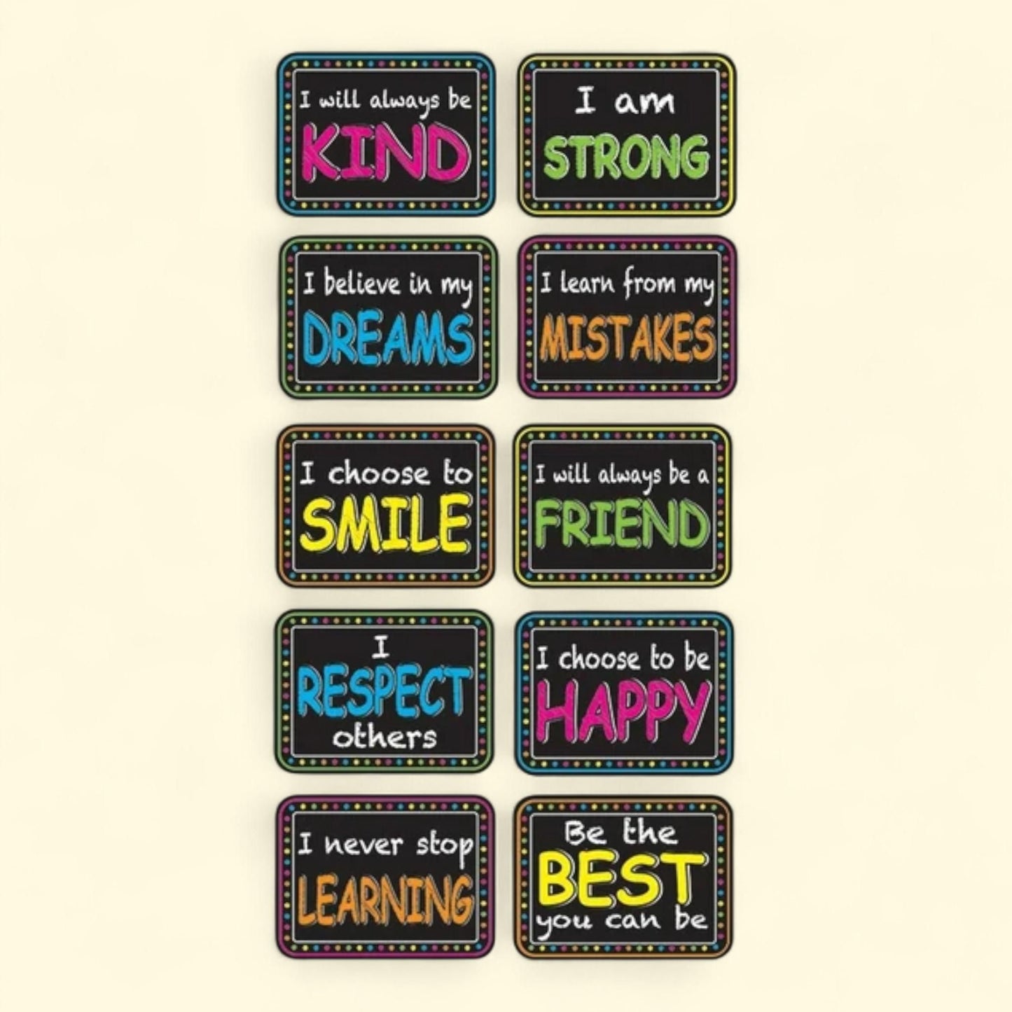 Ashley Productions Mini Whiteboard Erasers, Character Building, Pack of 10