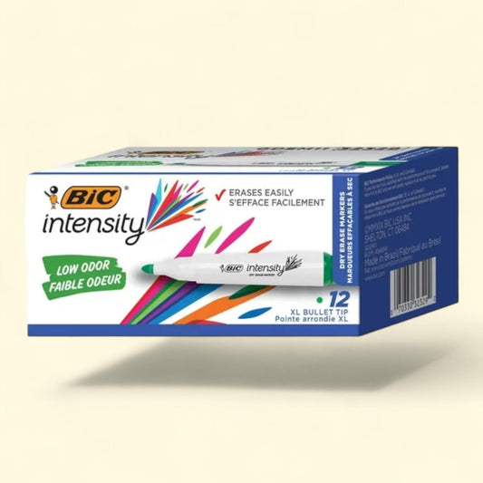 BIC Great Erase Grip Dry Erase Marker, Green, Dozen