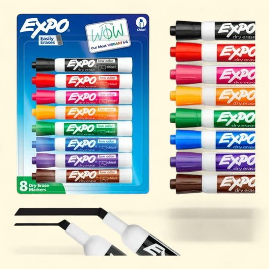 EXPO Dry Erase Markers, Chisel Tip, 8 Count