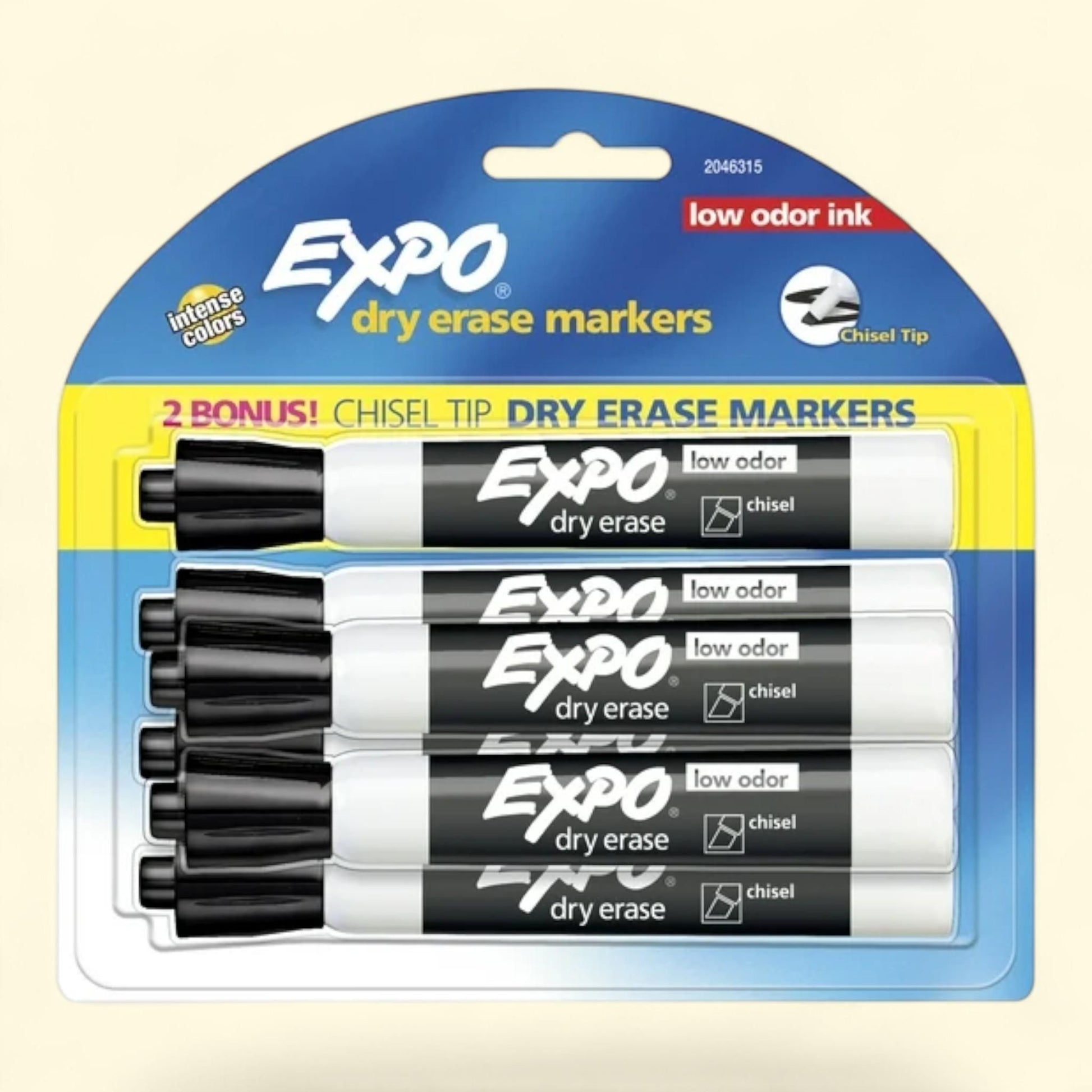 Expo Dry Erase Markers, Chisel Tip, Black, 6 Count — authentic US product shipped worldwide by Treatspree