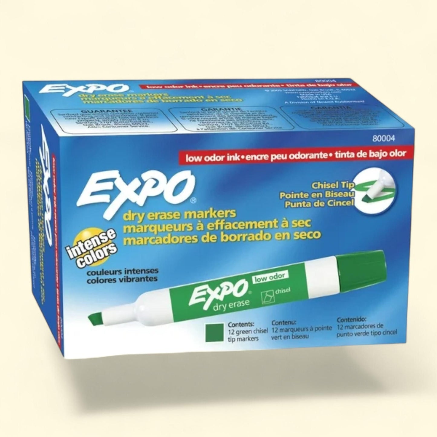 Expo Dry Erase Markers, Chisel Tip, Green, 12 Count