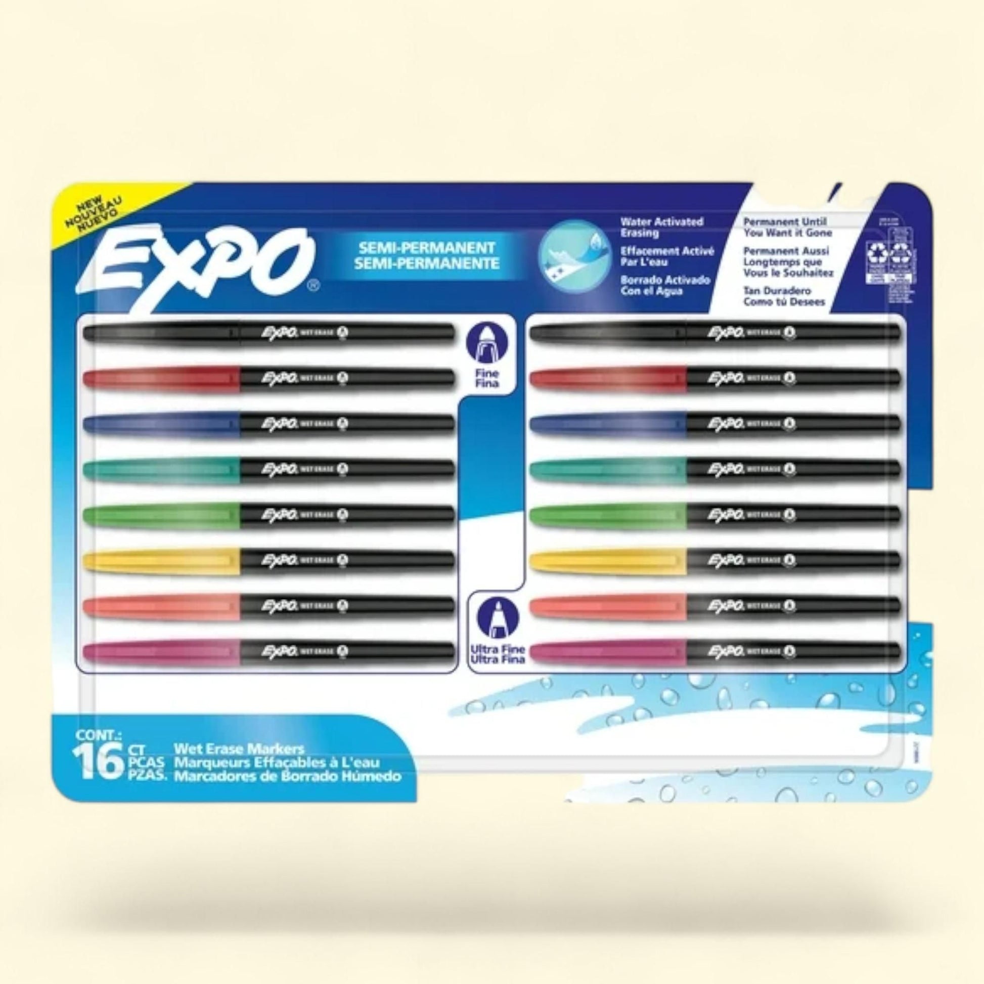 Expo Vis-A-Vis Wet Erase Markers, 16 Count — authentic US product shipped worldwide by Treatspree