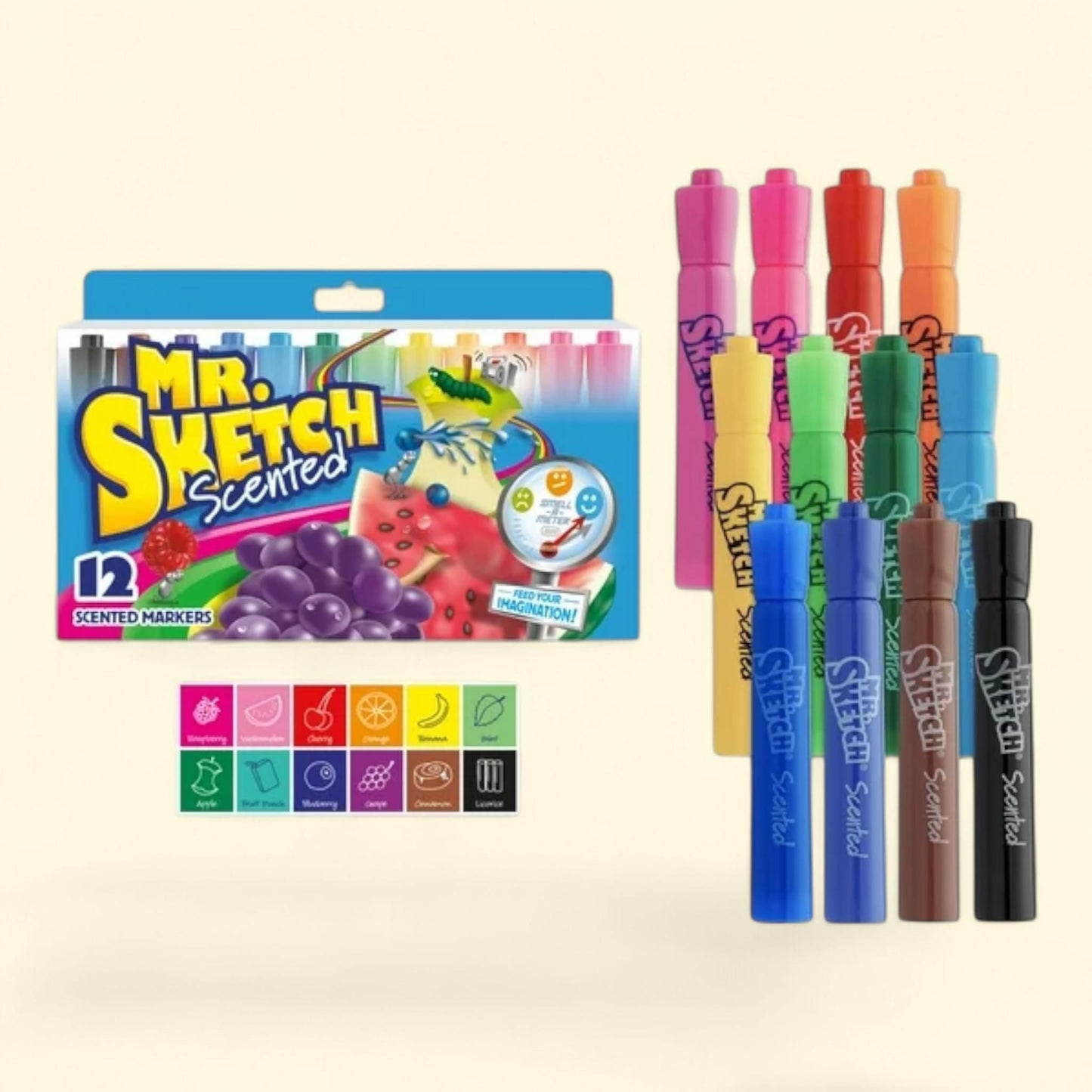 Mr. Sketch Scented Markers, Chisel Tip, 12 Count