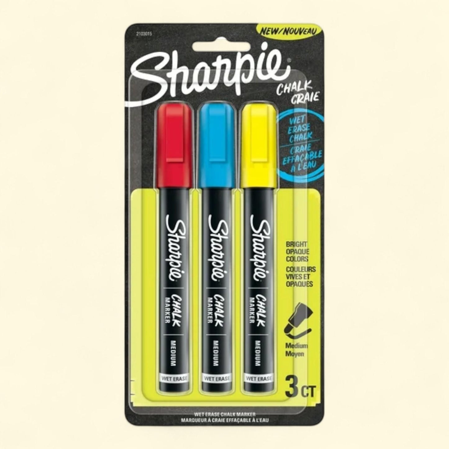 Sharpie Chalk Marker Set, 3-Color Primary Set — authentic US product shipped worldwide by Treatspree