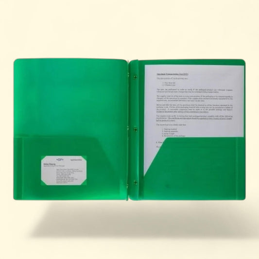 Business Source Poly Portfolios, Letter Size - 8 1/2" x 11", Green