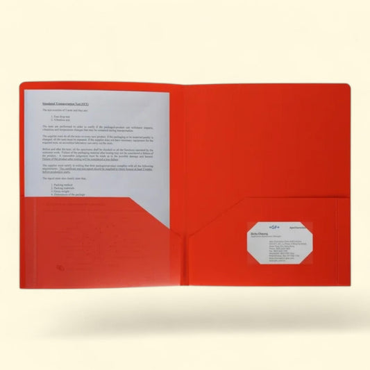 Business Source, 2-pocket Poly Portfolio, Red