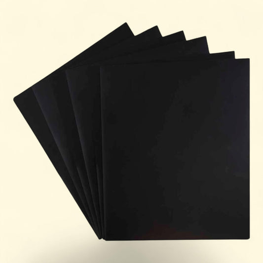 JAM Paper Presentation Folders, Black, 6 Pack