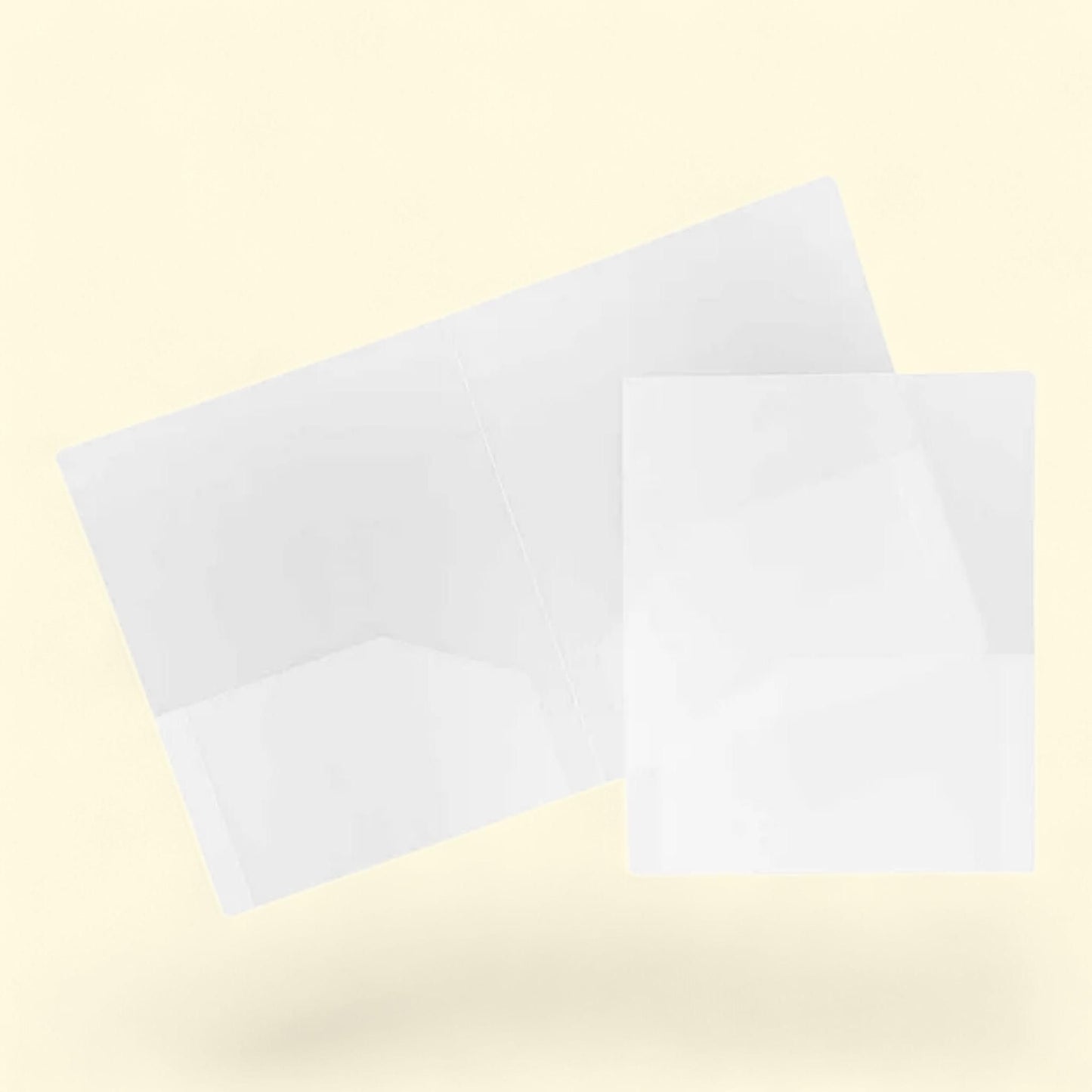 JAM Paper Plastic 2 Pocket School Folders, Clear, 3/Pack