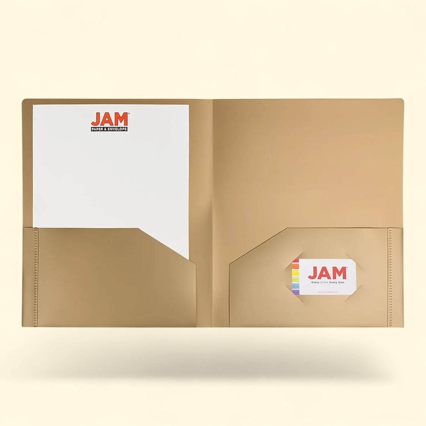 JAM Paper 2 Pocket School Folders, Gold, 6 Pack