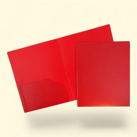 JAM Paper Plastic School Folders, Red, 3/Pack