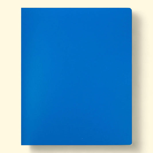JAM Paper Plastic 6 Pocket Folders, Blue, 2 Folders Pack