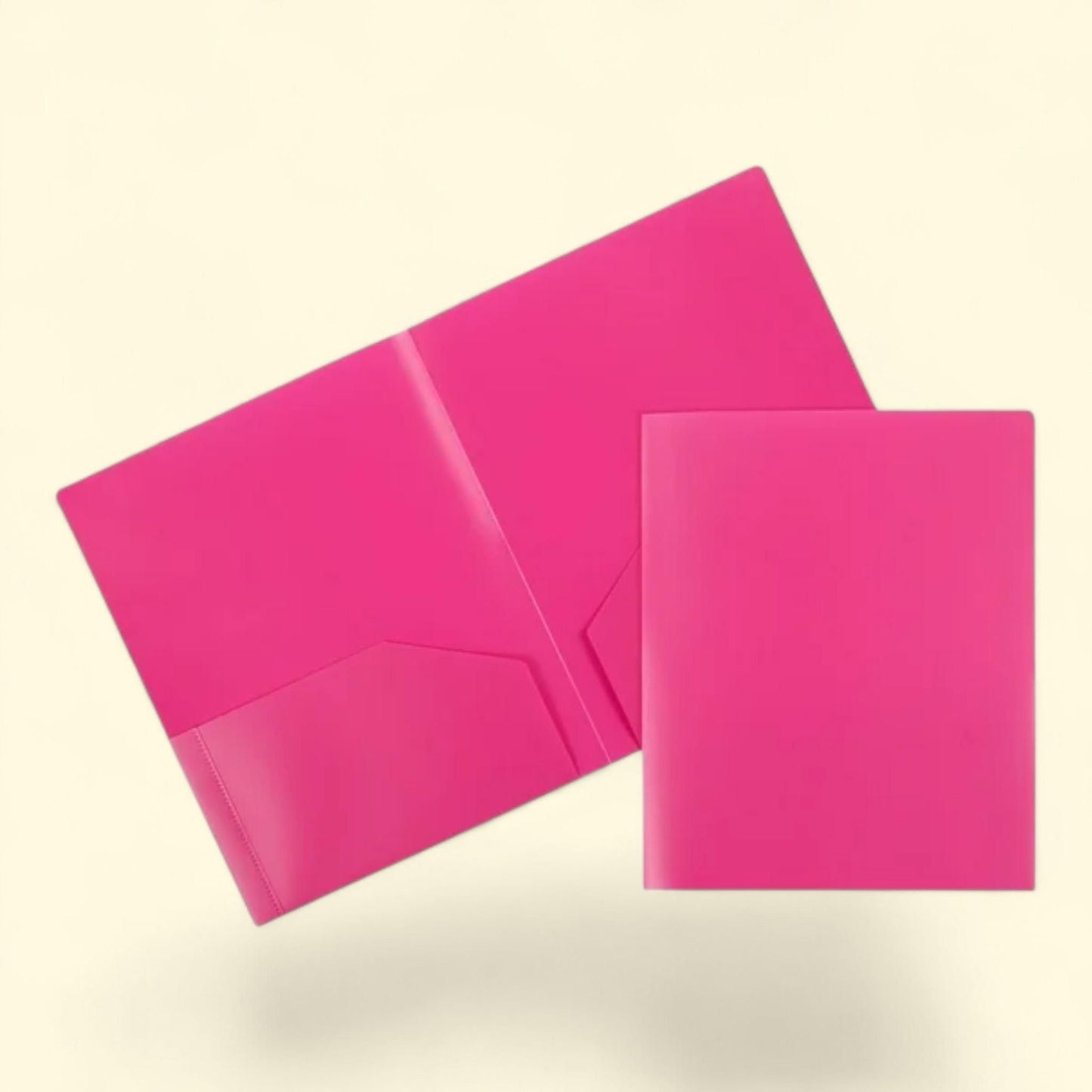 JAM Paper Presentation Folders, Heavy Duty Plastic, Fuchsia Pink, 6 Pack