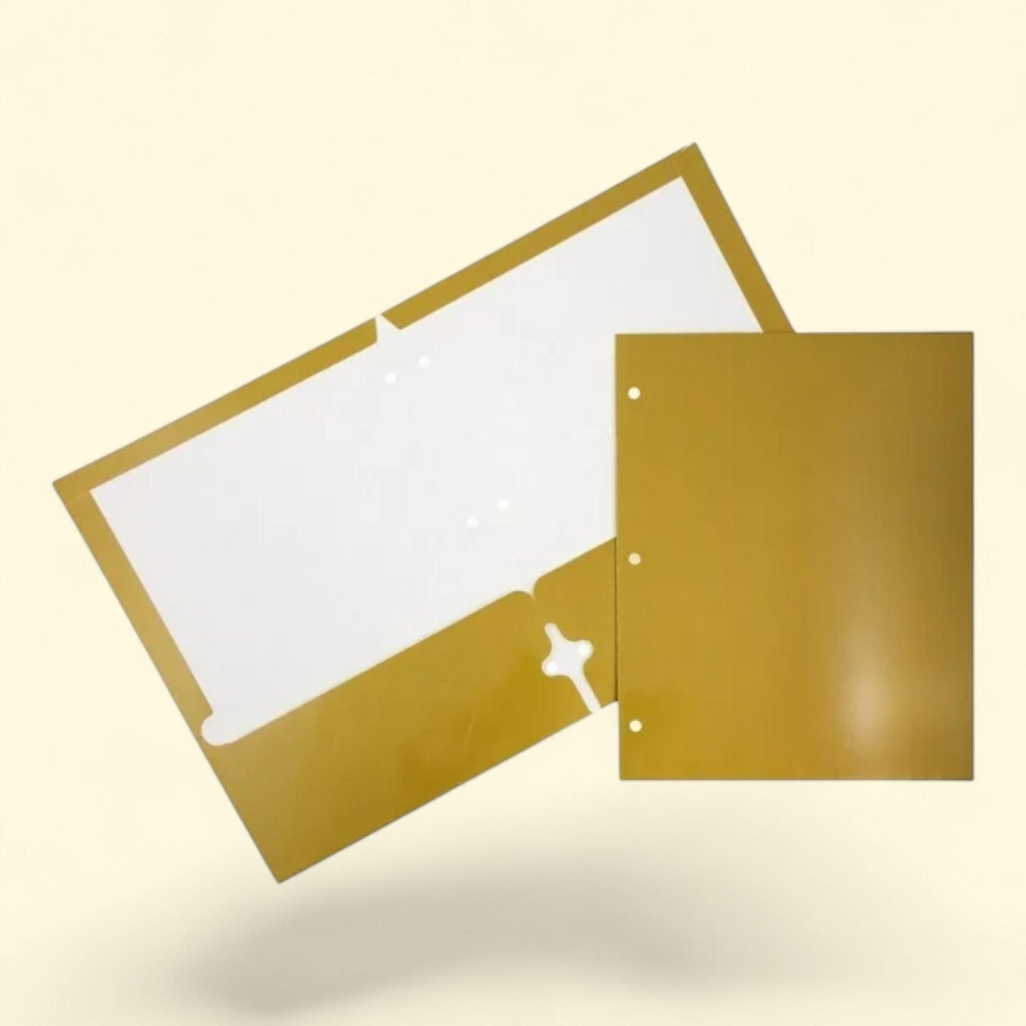 JAM Paper School Folders, Gold, 3/Pack