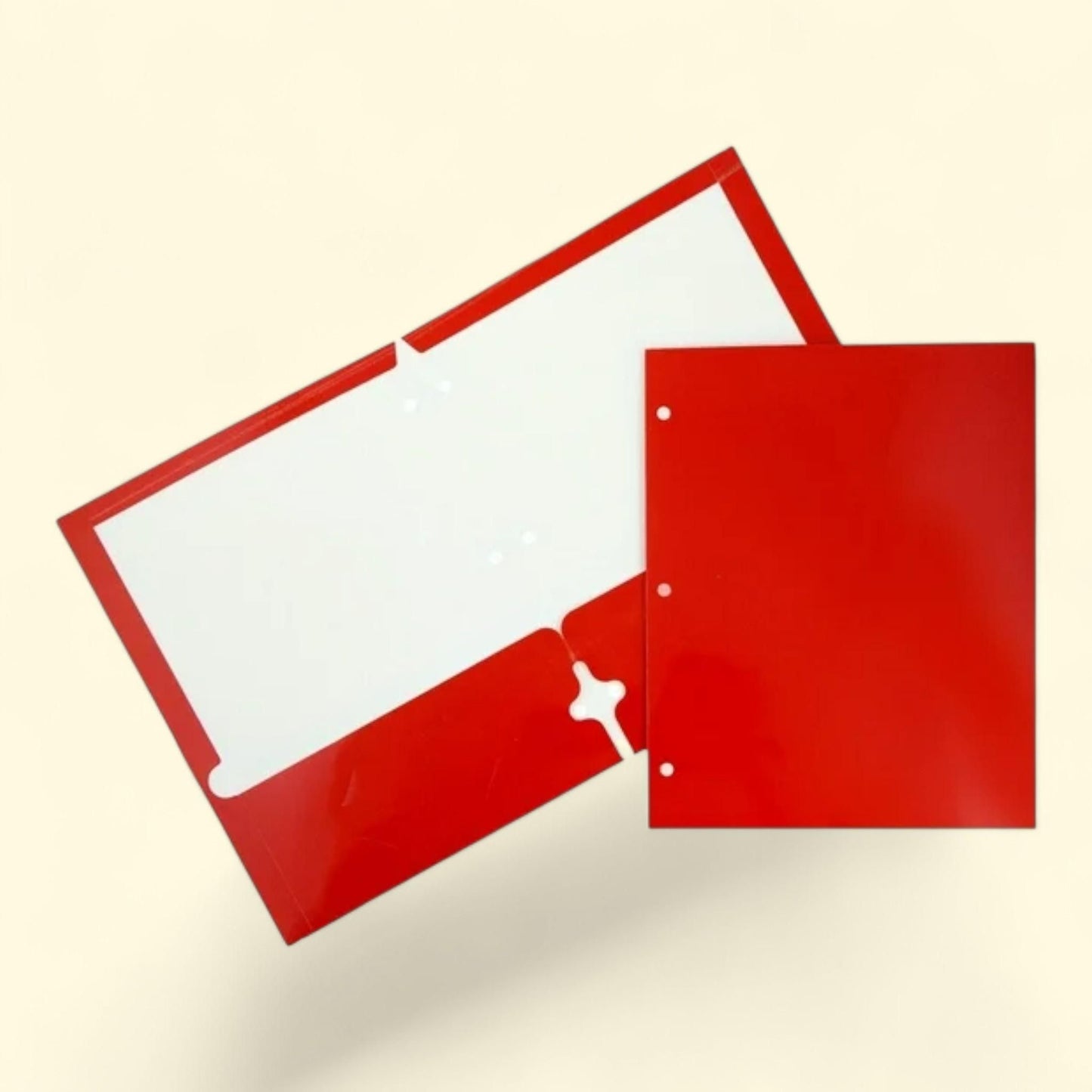 JAM Paper Two Pocket Glossy Folders, Red, 3/Pack