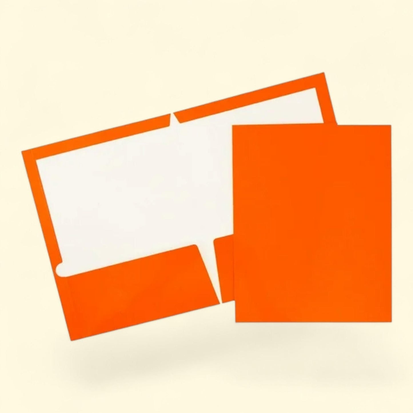 JAM Paper Two Pocket Glossy Folders, Orange, 3/Pack