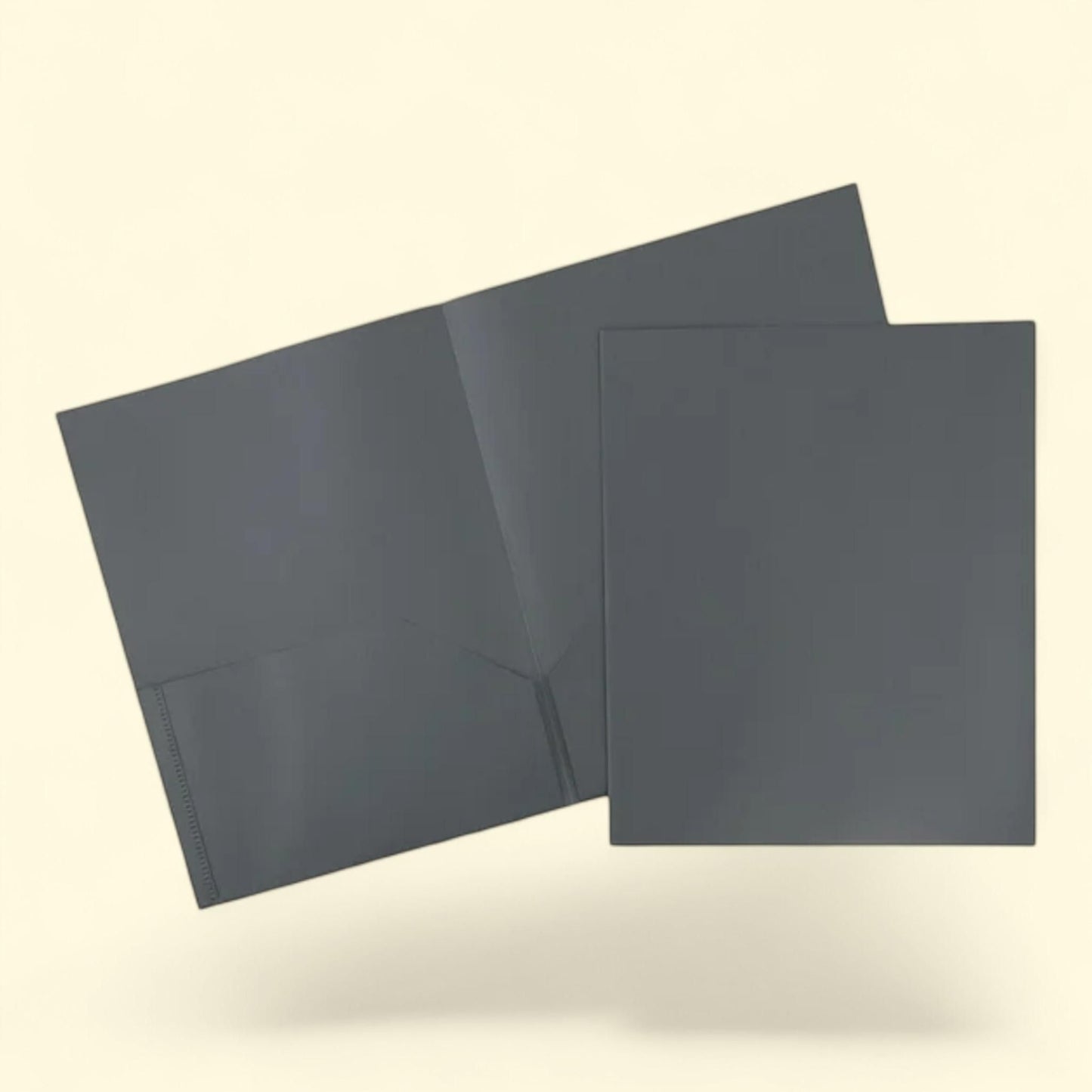 JAM Paper Plastic 2 Pocket School POP Folders, Grey, 3/Pack