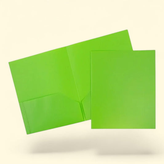 JAM Paper 2 Pocket POP Folders, Lime Green, 3/Pack