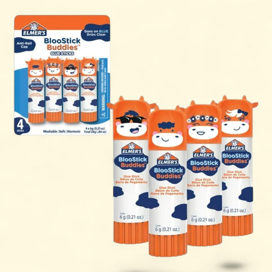Elmer's Glue Sticks, Disappearing Blue, 6g, 4 Count