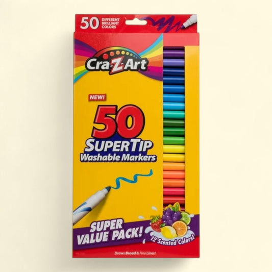 Cra-Z-Art Super Tip Washable Markers, 50 Count, 12 Scented Colors