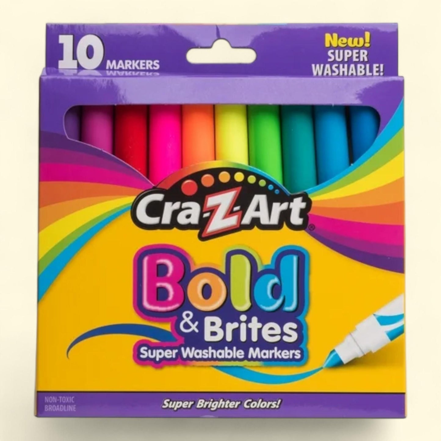 Cra-Z-Art Super Washable Bold Brite Art Markers, 10 Count