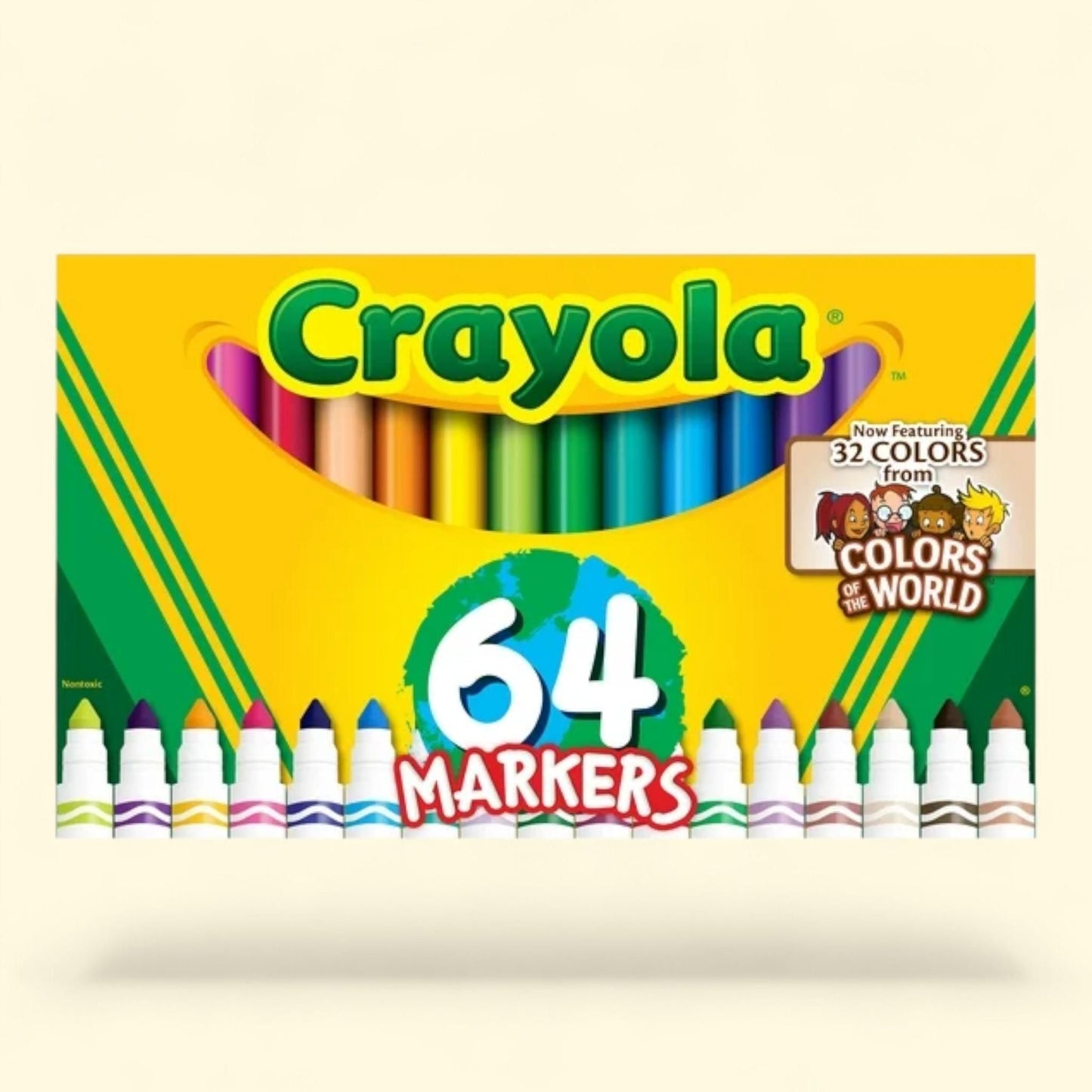 Crayola Broad Line Markers, Colors of The World, 64 Ct