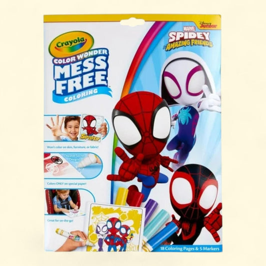 Crayola Color Wonder Mess Free Coloring Pages & Markers, Spidey & His Amazing Friends, 3+