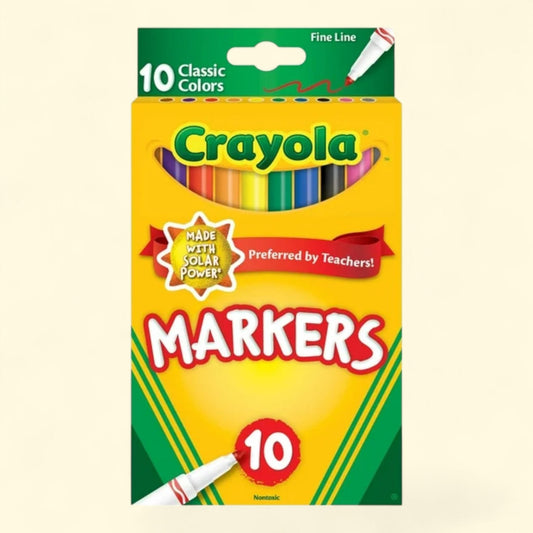 Crayola Fine Line Markers, Classic Colors, 10 Count