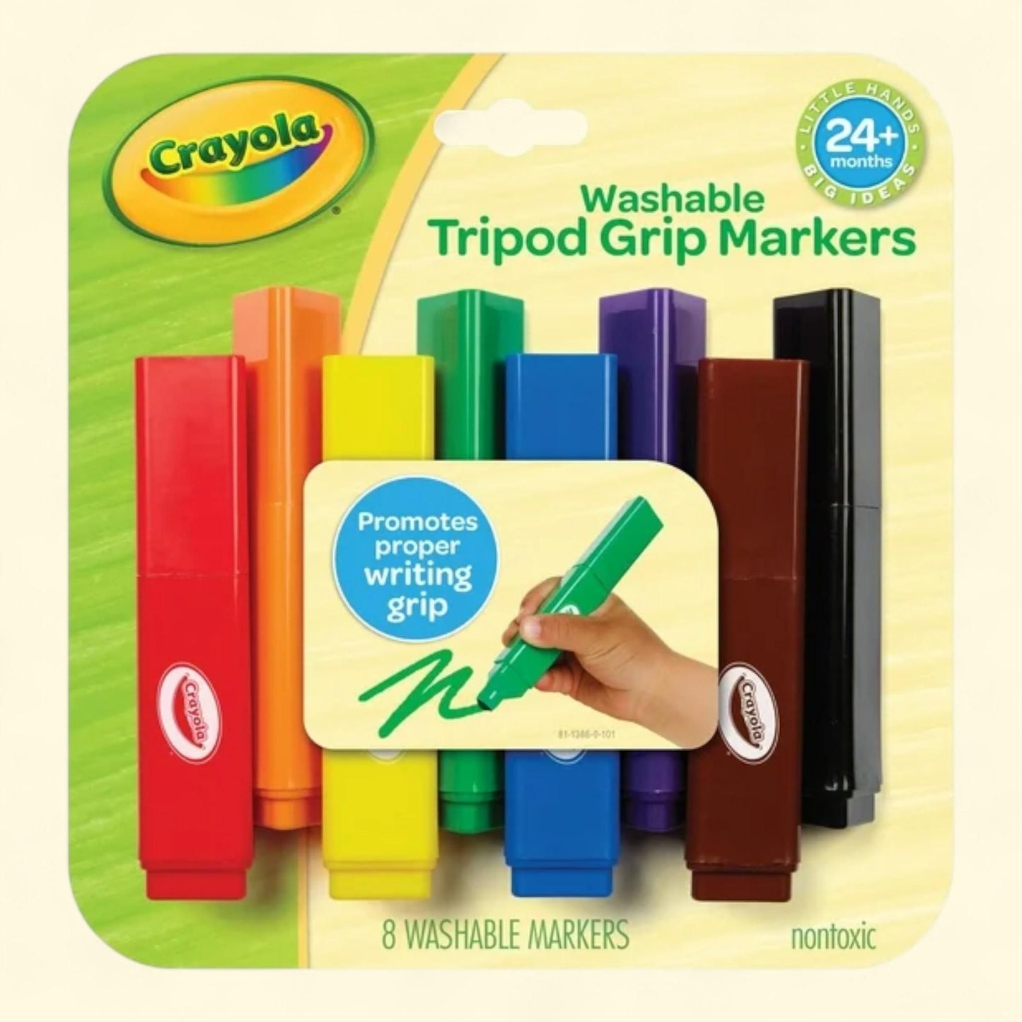 Crayola My First Tripod Washable Markers, 8 Ct — authentic US product shipped worldwide by Treatspree