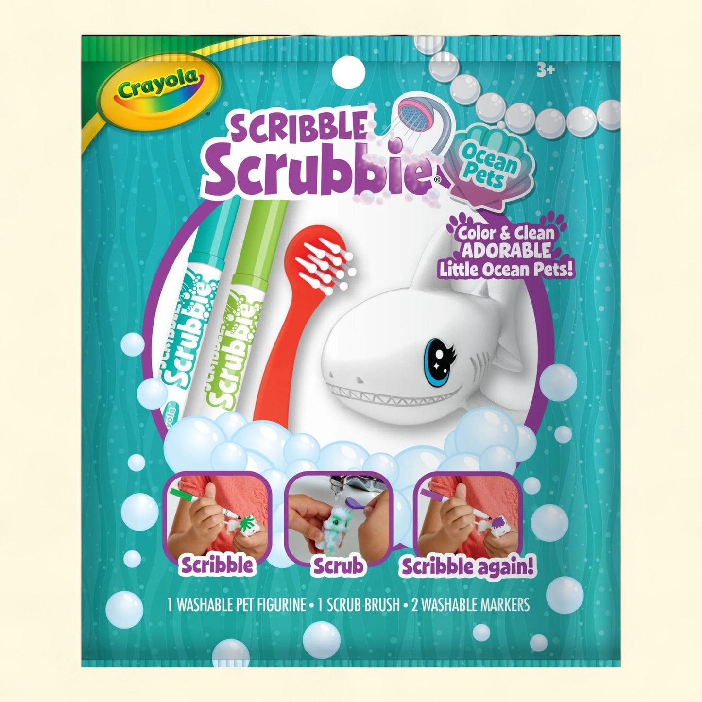 Crayola Scribble Scrubbie Pets, 1 Ct Ocean Animal Toys, Ages 3+