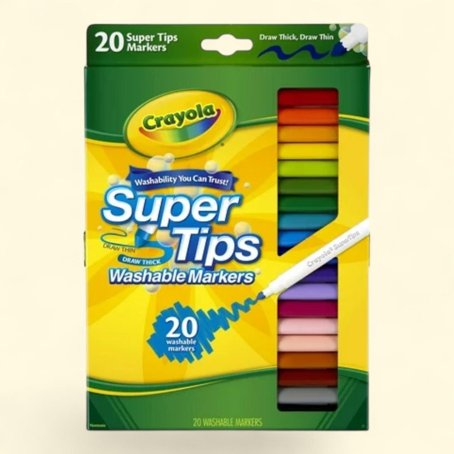 Crayola Super Tips Washable Markers, 20 Ct