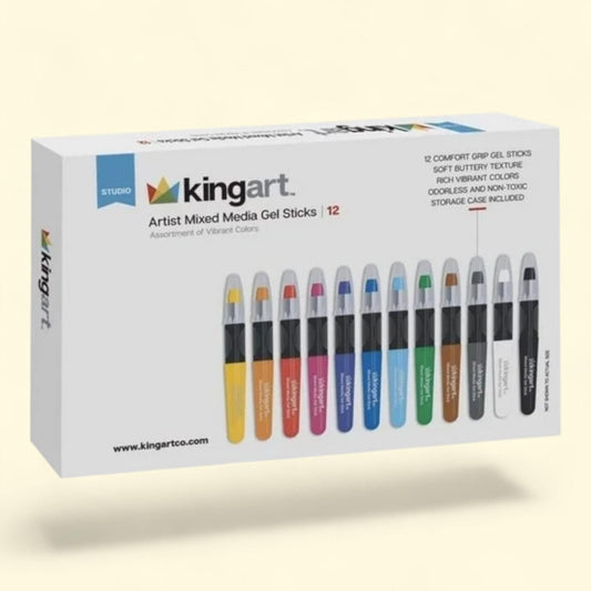 Kingart, Gel Stick Artist Mixed Media Watercolor Markers, 12 Piece Set