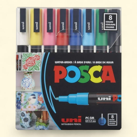 POSCA PC-3M Paint Markers, Fine Tip, 8 Count