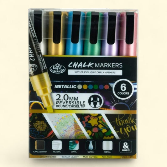 Royal & Langnickel Metallic Chalk Marker Set, 6 Piece, 2.0 mm