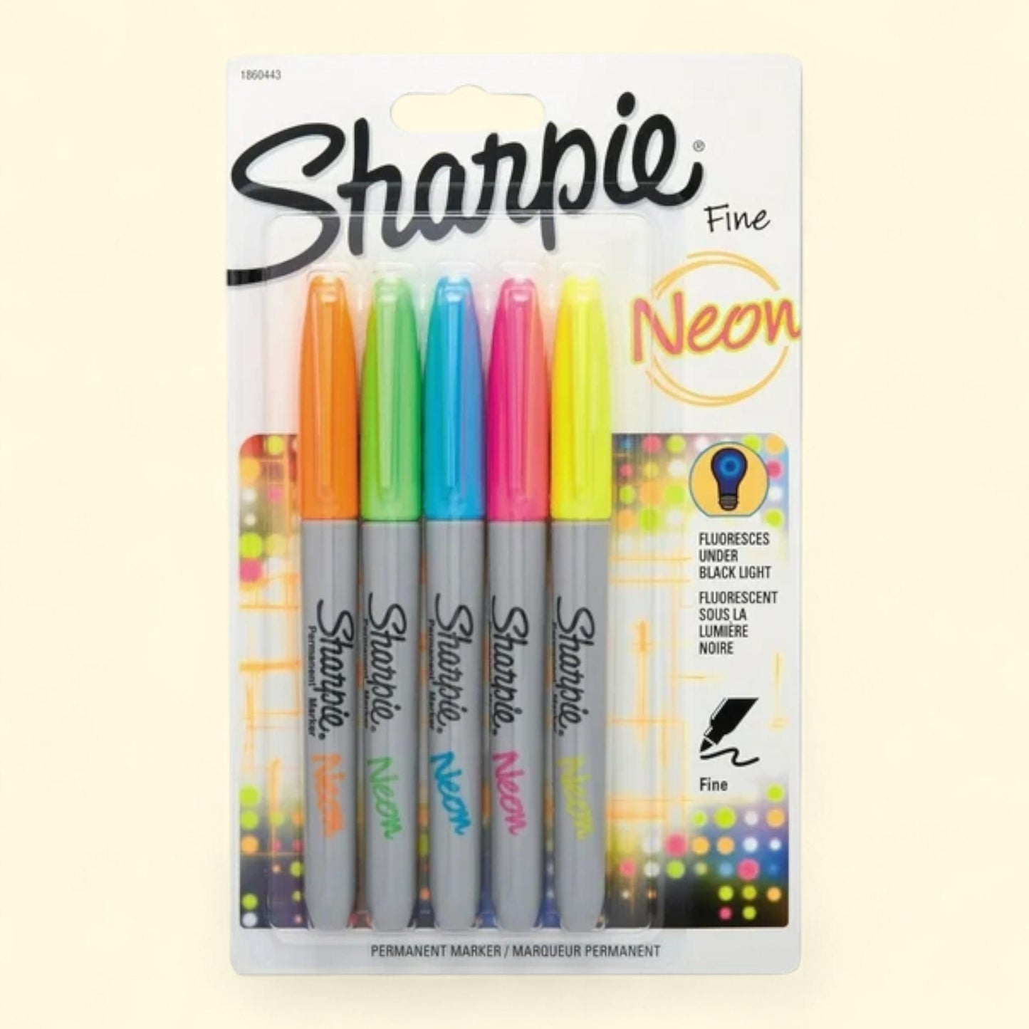 Sharpie Fine Bullet Tip Neon Permanent Markers, 5/Set — authentic US product shipped worldwide by Treatspree