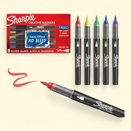 Sharpie Creative Markers, Brush Tip, 5 Count