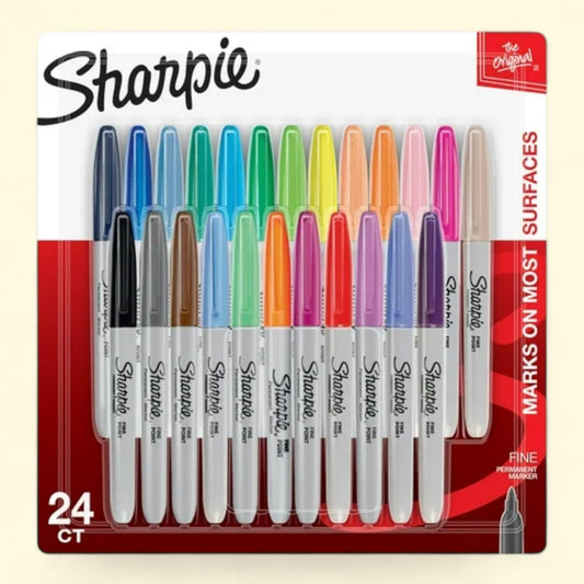 Sharpie Permanent Markers, Fine Point, 24 Count